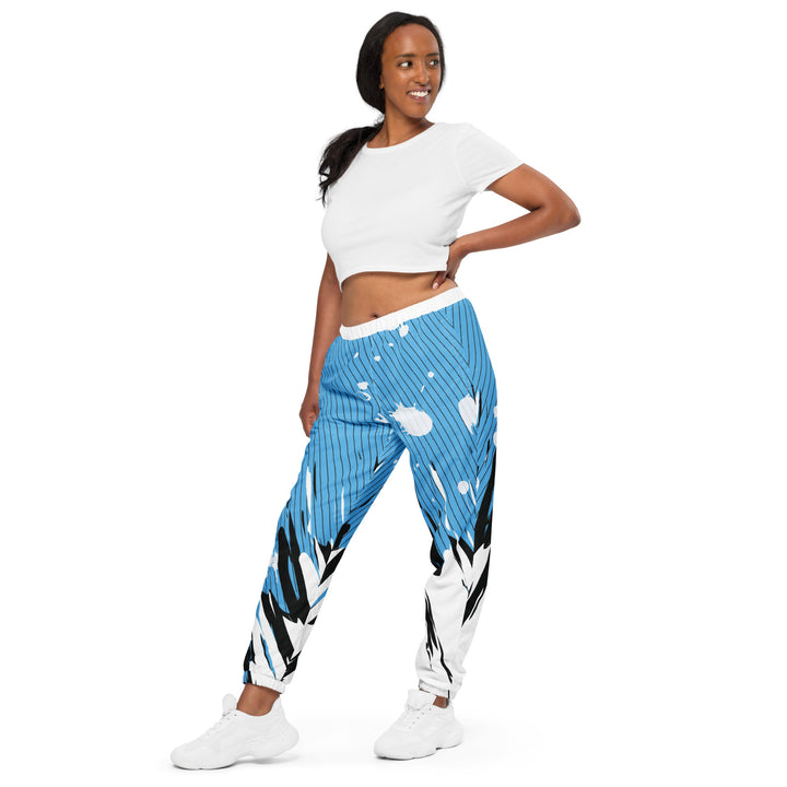 Unisex Track Pants - Blue-White Splash