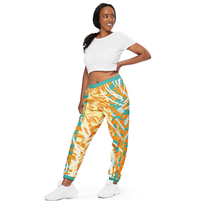 Unisex Track Pants - Green-Orange Bar