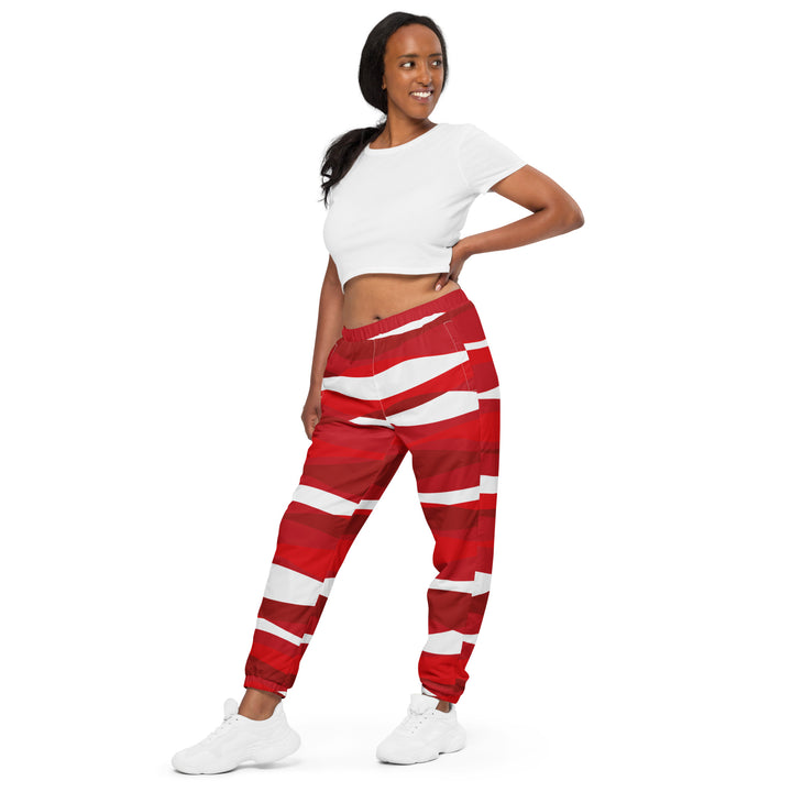 Unisex Track Pants - Red-White Water