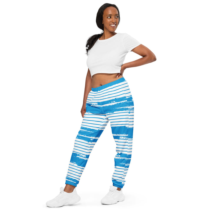 Unisex Track Pants - Blue-White Candy