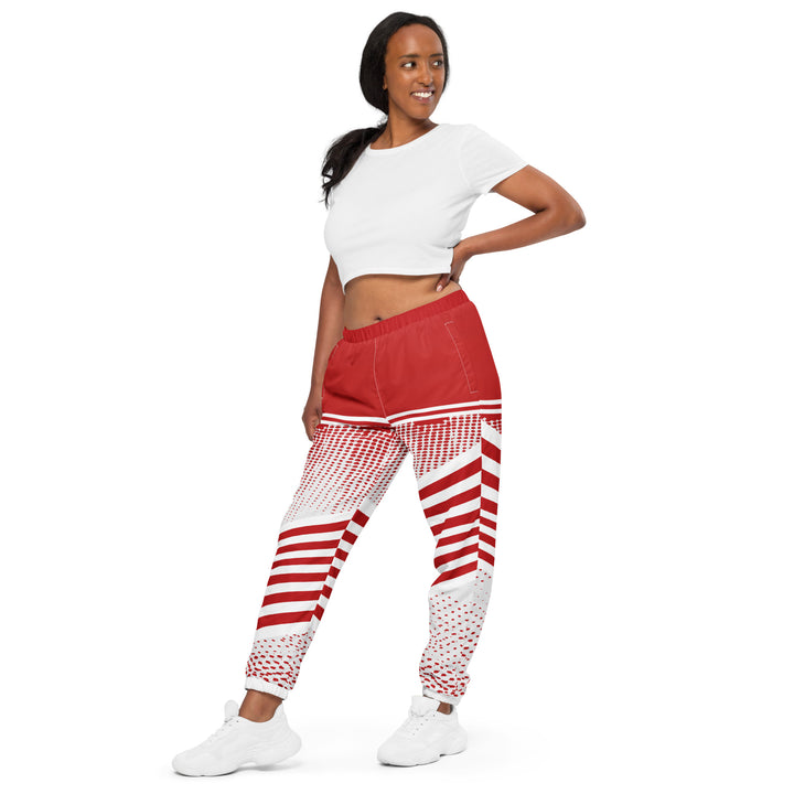 Unisex Track Pants - White-Red Sport