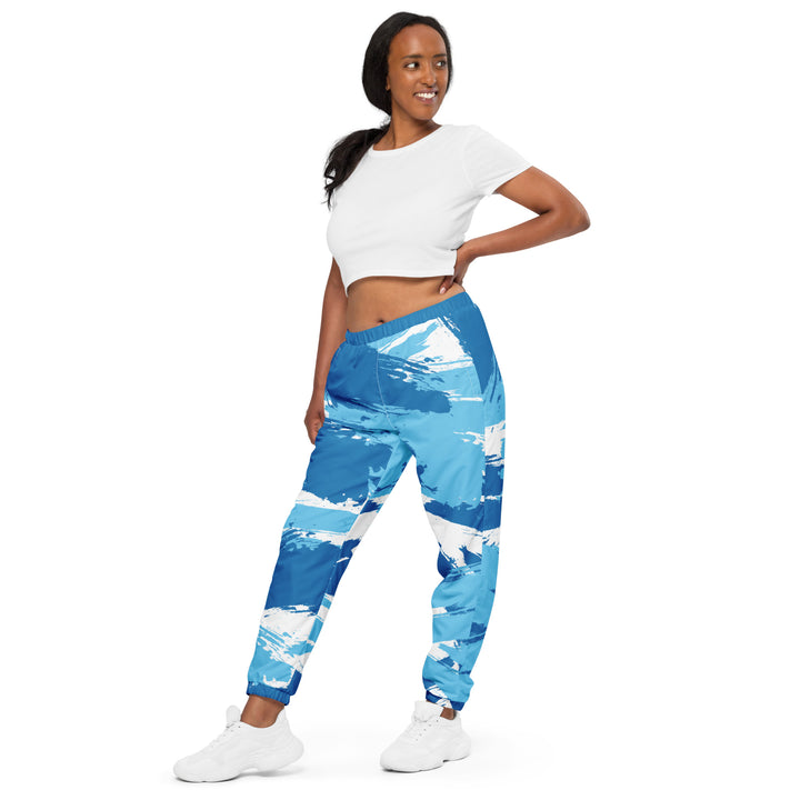 Unisex Track Pants - Blue-White Ocean