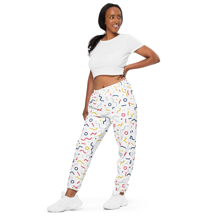 Unisex Track Pants - White-Red Party