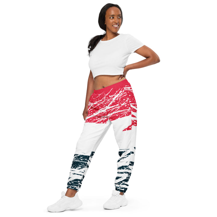 Unisex Track Pants - White-Red Division