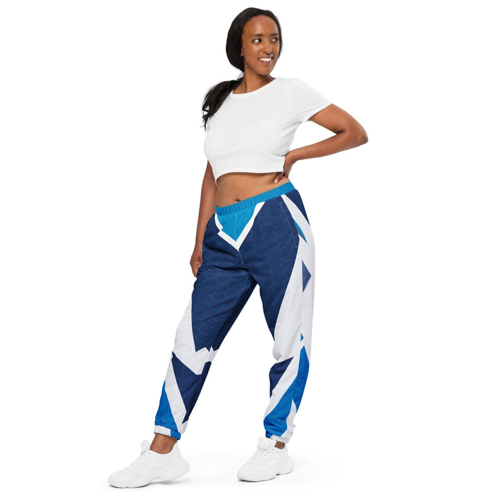 Unisex Track Pants - Blue-White Unit