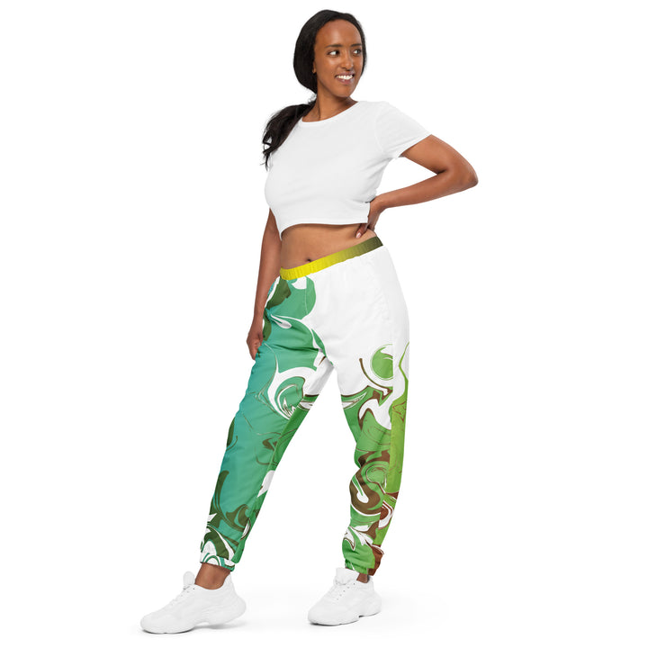 Unisex Track Pants - Green-White Soap