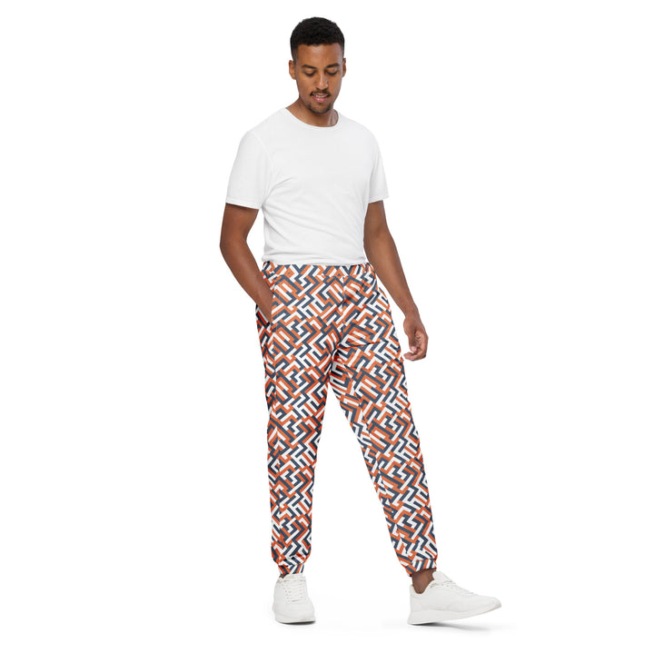 Unisex Track Pants - Orange Maze