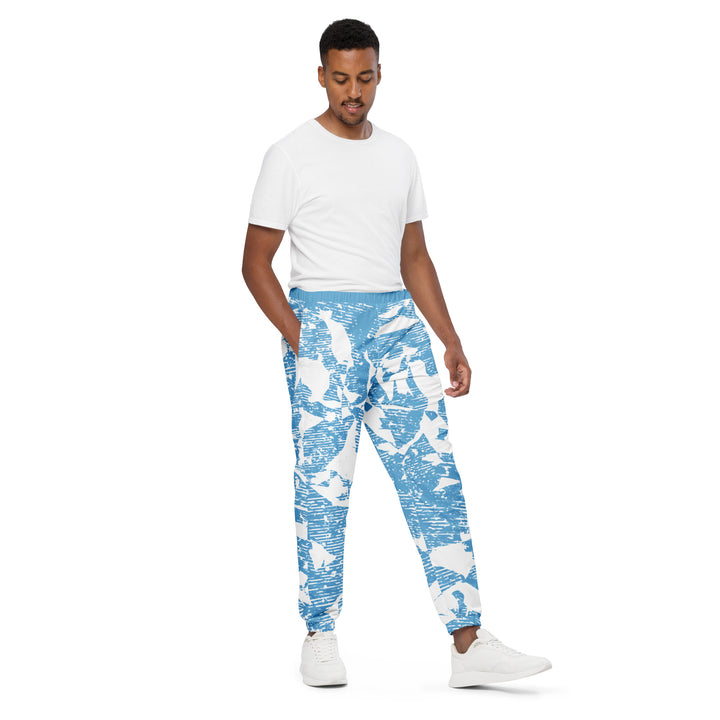 Unisex Track Pants - White-Blue Win