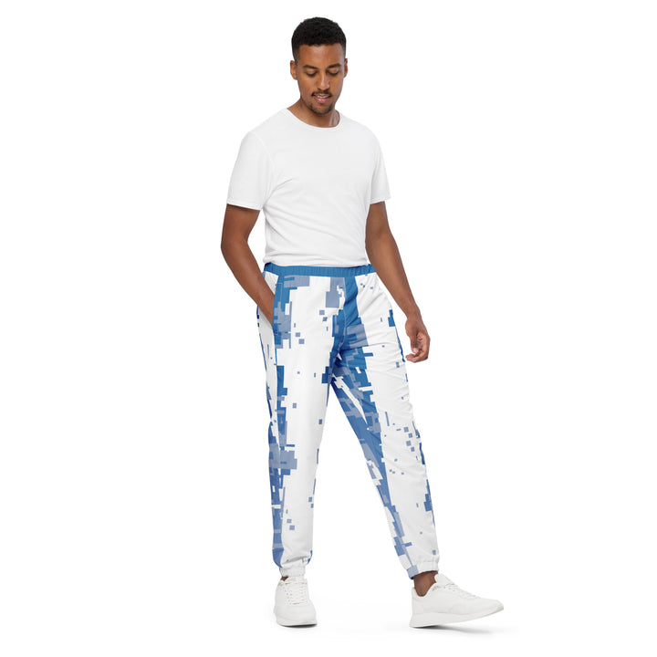 Unisex Track Pants - White-Blue Virtual