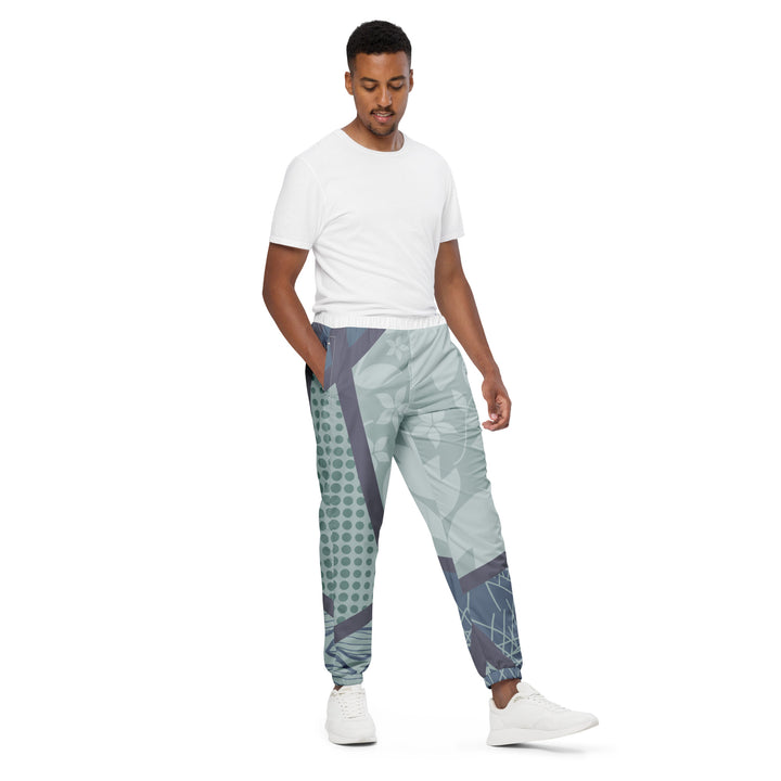 Unisex Track Pants - Green-Blue Leaves