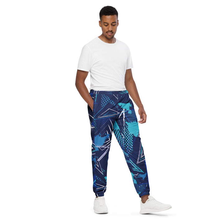 Unisex Track Pants - Blue-White Space