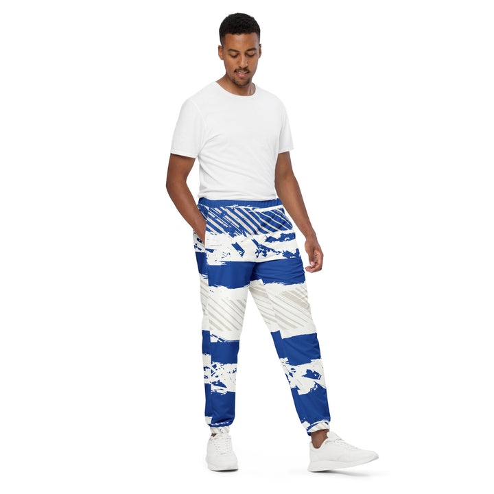 Unisex Track Pants - White-Bllue Sailor