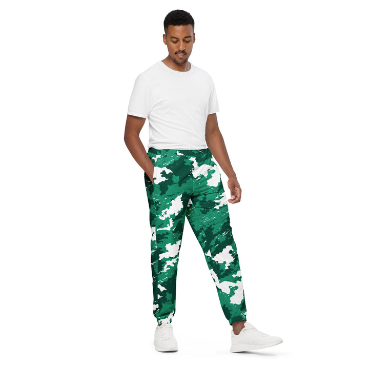 Unisex Track Pants - Green-White Cloud