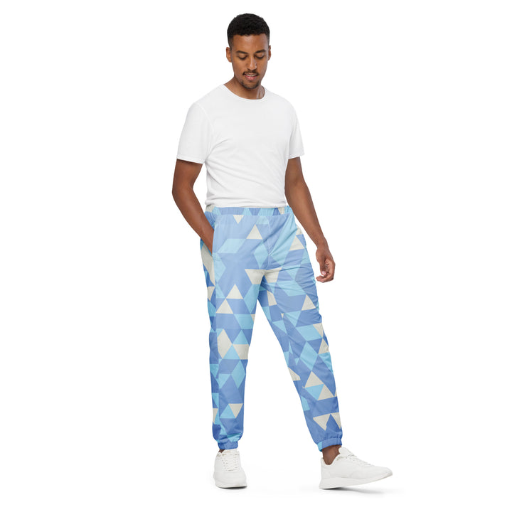 Unisex Track Pants - Blue-White Triangle