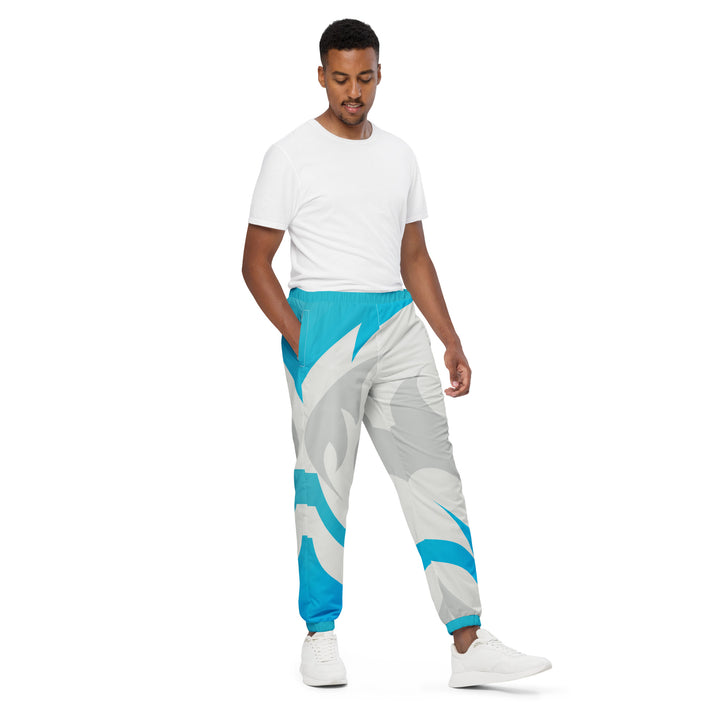 Unisex Track Pants - White-Blue Blast