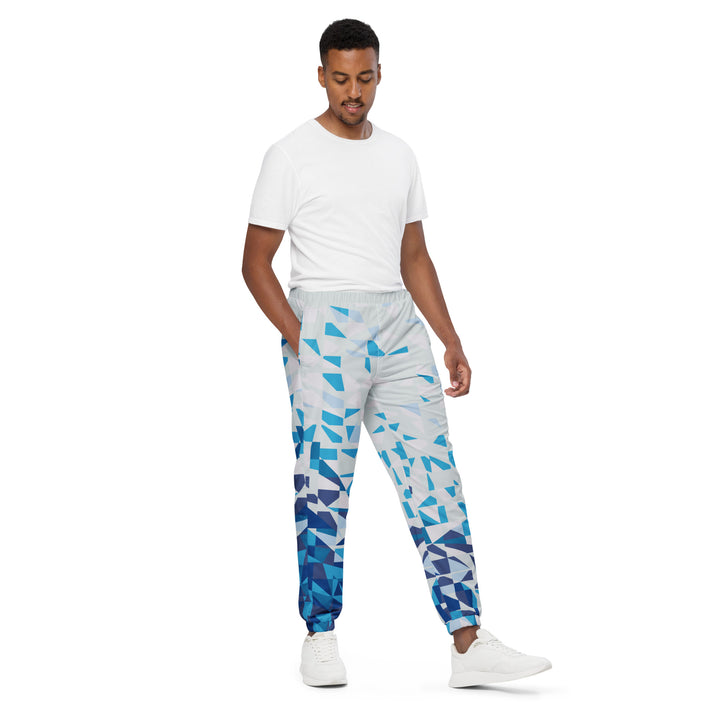 Unisex Track Pants - White-Blue Fly