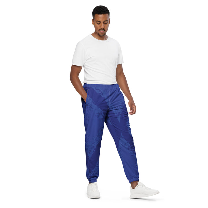 Unisex Track Pants - Blue-White Cross