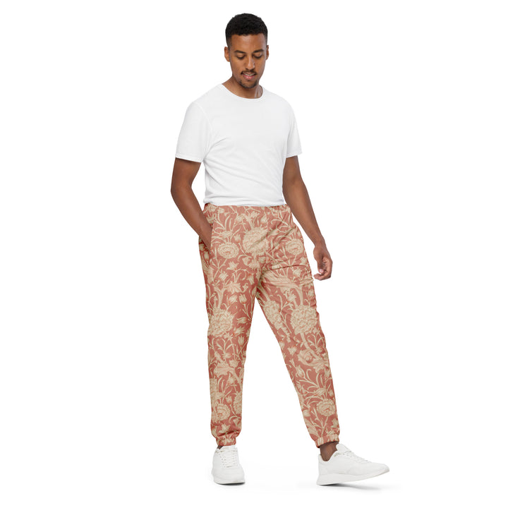 Unisex Track Pants - Orange-Beige Flower