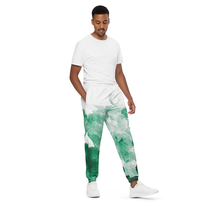 Unisex Track Pants - Green-White Art