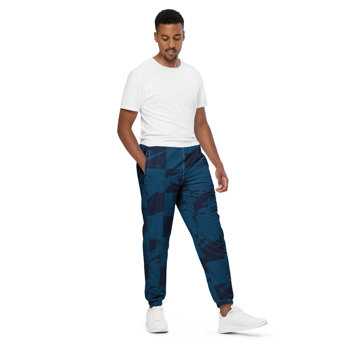 Unisex Track Pants - Blue-White Finish