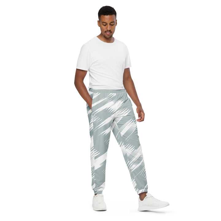 Unisex Track Pants - Grey-White Stream