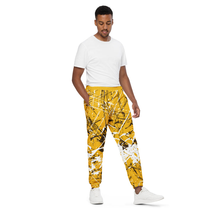 Unisex Track Pants - Yellow-White Grains