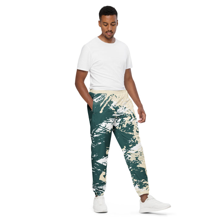 Unisex Track Pants - Beige-Green Capture