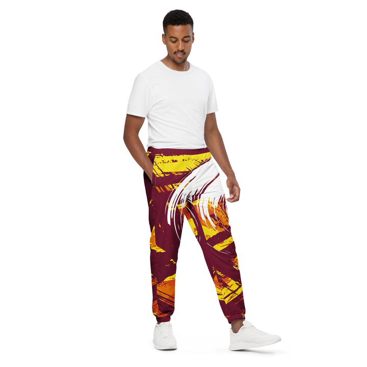Unisex Track Pants - Red-Yellow Start