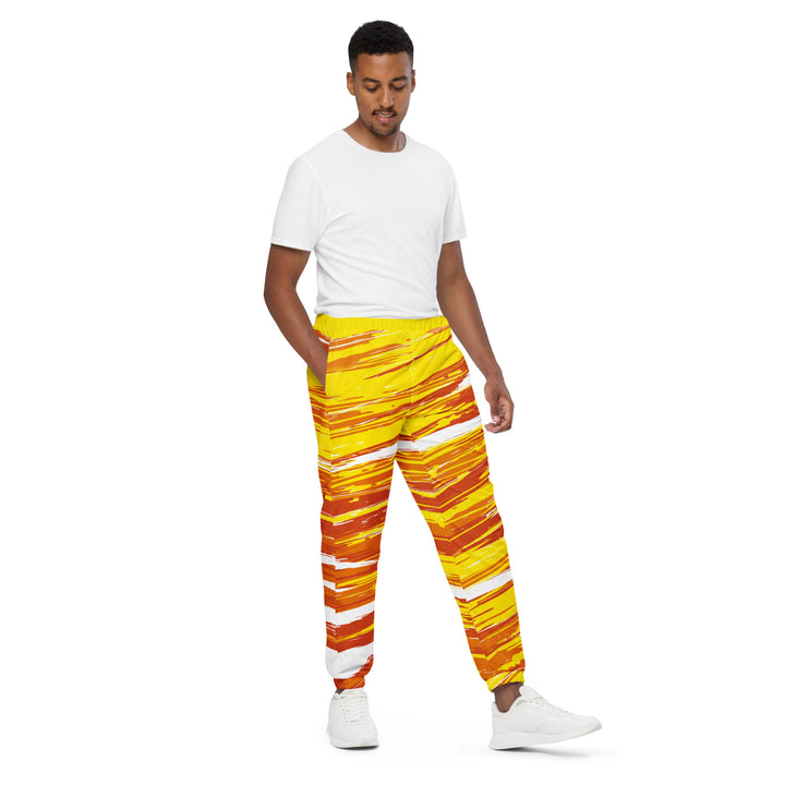 Unisex Track Pants - Yellow-Orange Beam