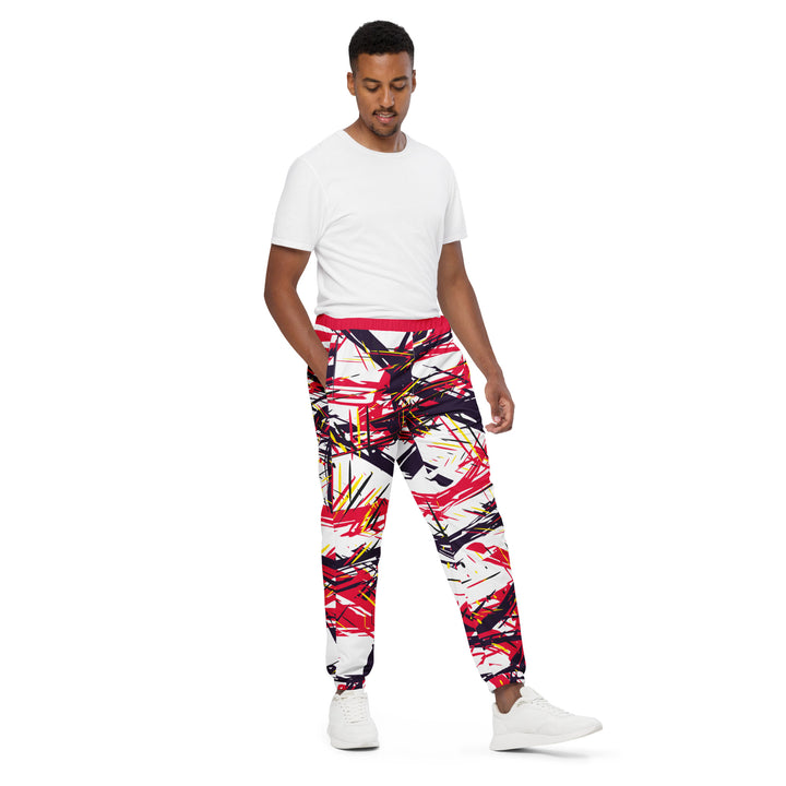 Unisex Track Pants - White-Red Chaos