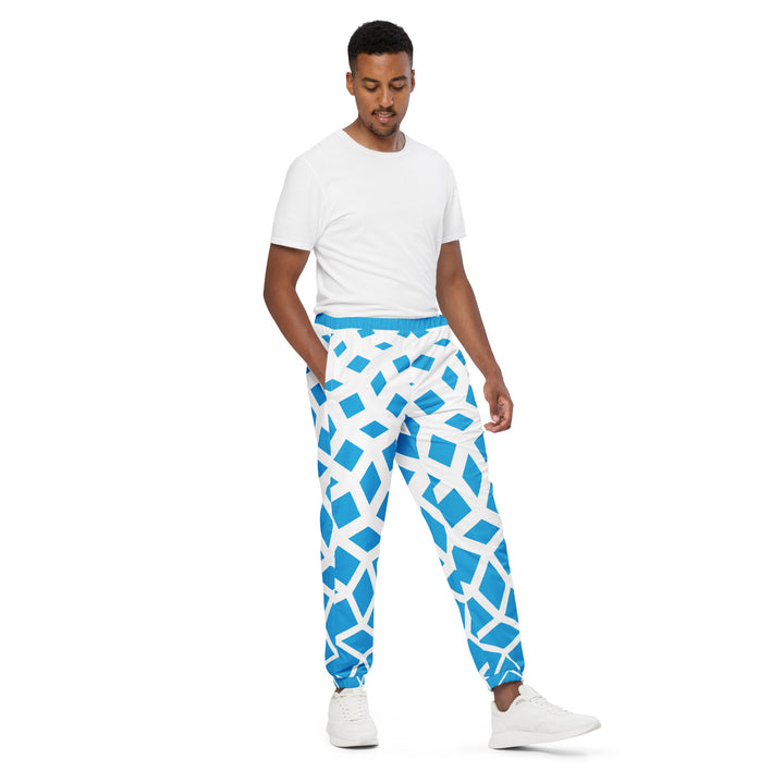 Unisex Track Pants - Blue-White Free