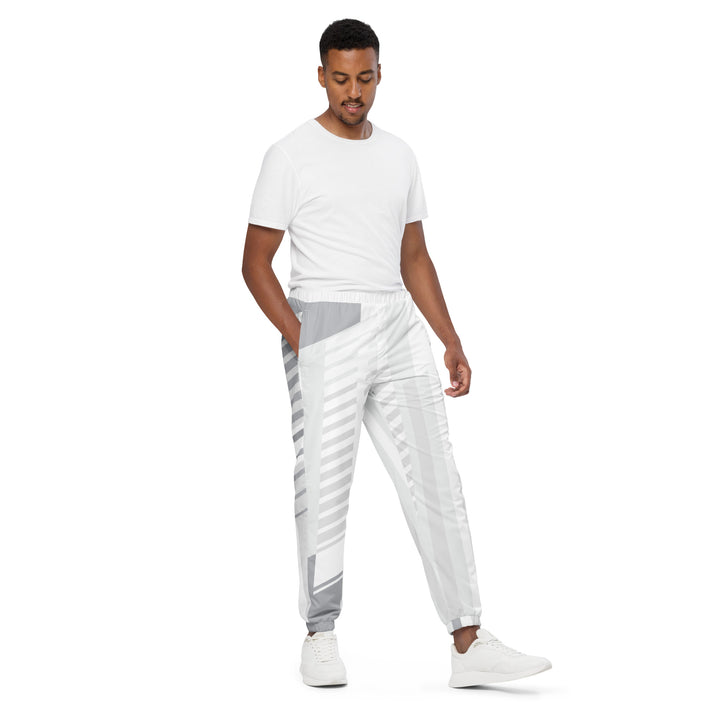 Unisex Track Pants - Grey-White Tracks