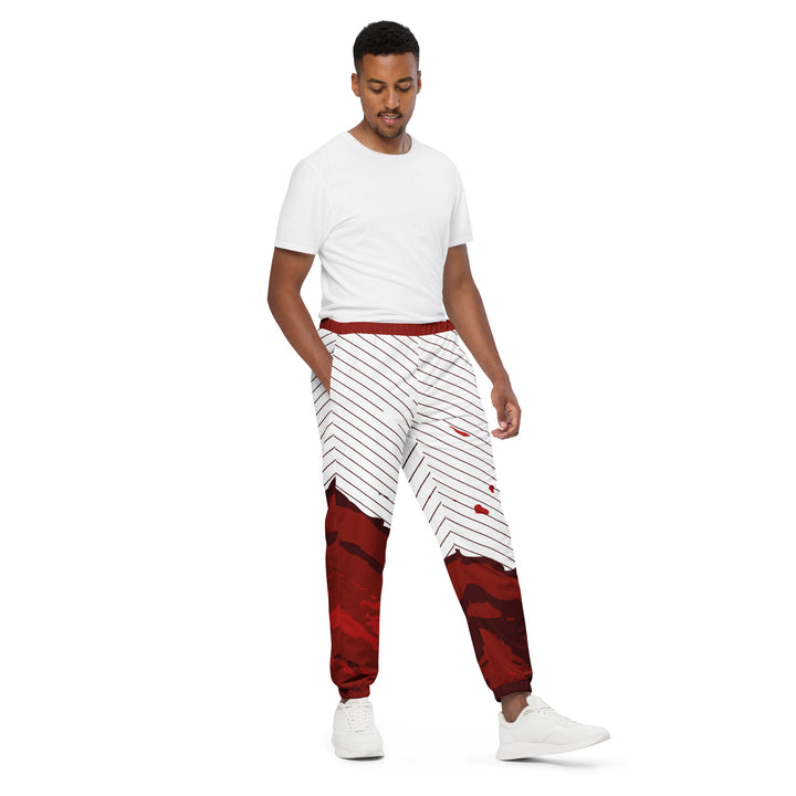 Unisex Track Pants - White-Red Guard