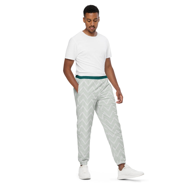 Unisex Track Pants - Grey-Green Jagged