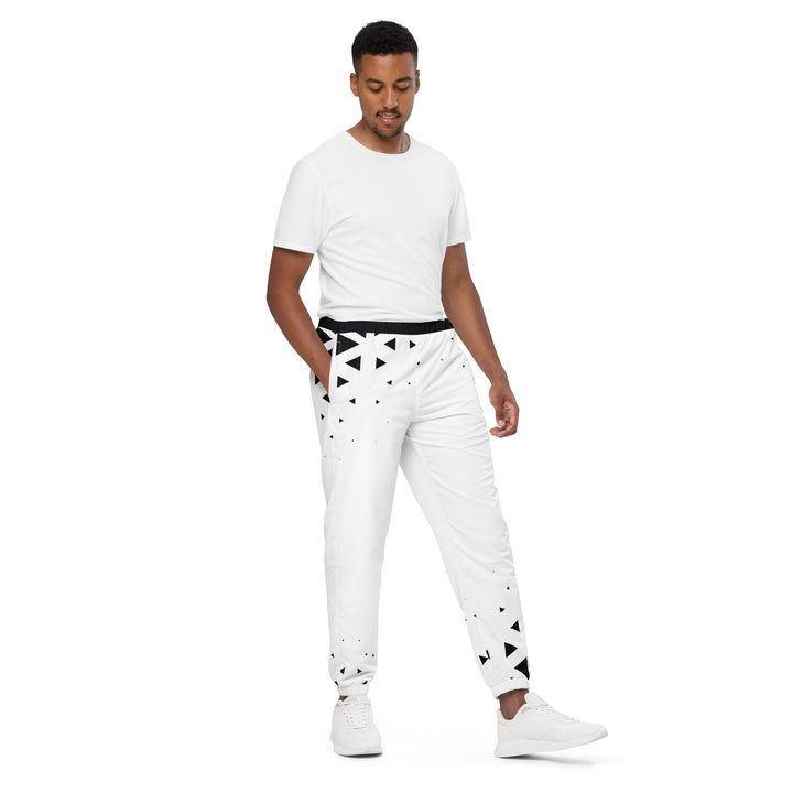 Unisex Track Pants - White-Black Shrink