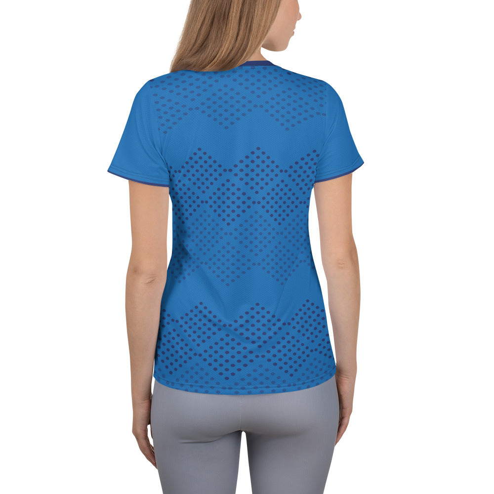 Women's Athletic T-shirt - Blue-Black Points