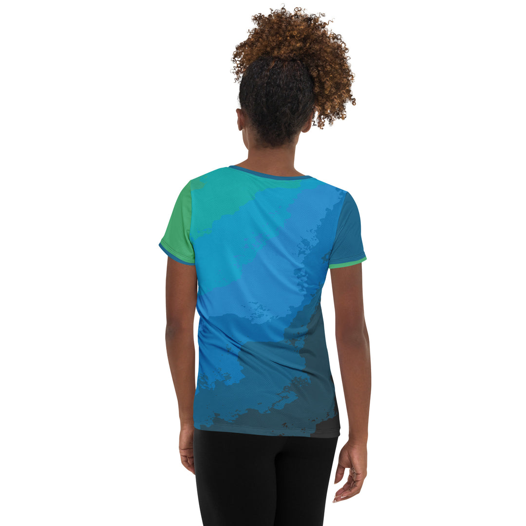 Women's Athletic T-shirt - Blue-Green Fog