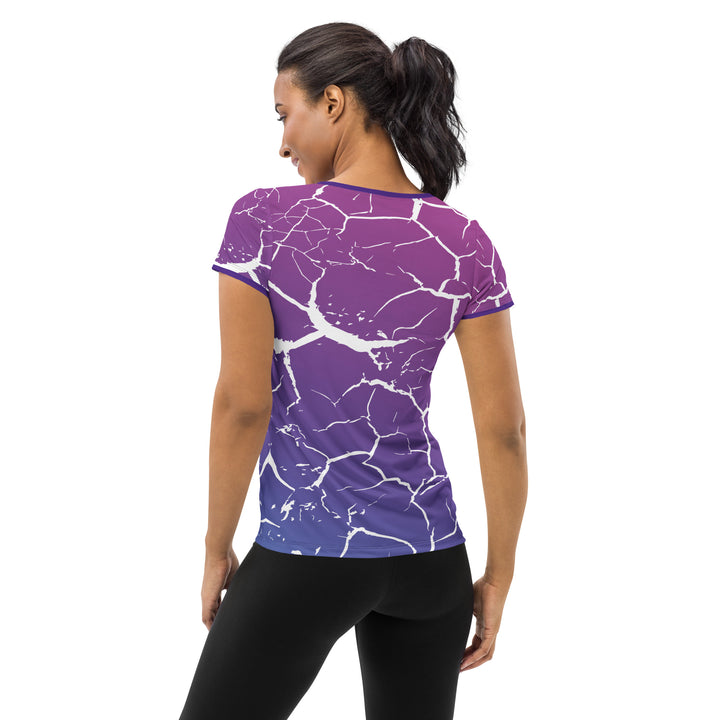 Women's Athletic T-shirt - Purple-White Desert