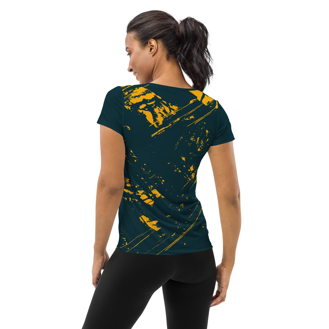 Women's Athletic T-shirt - Blue-Yellow Comet