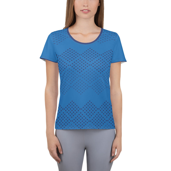 Women's Athletic T-shirt - Blue-Black Points