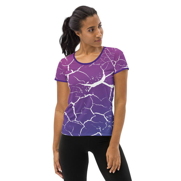 Women's Athletic T-shirt - Purple-White Desert