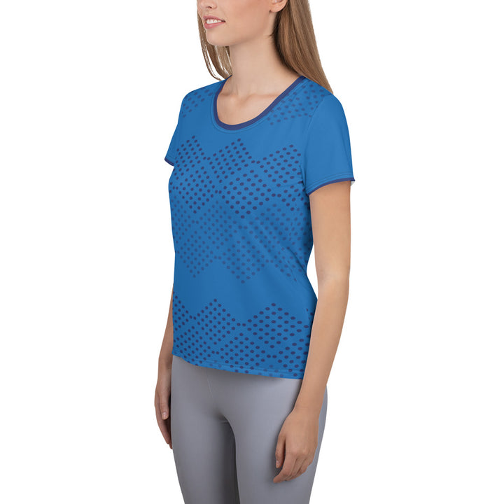 Women's Athletic T-shirt - Blue-Black Points