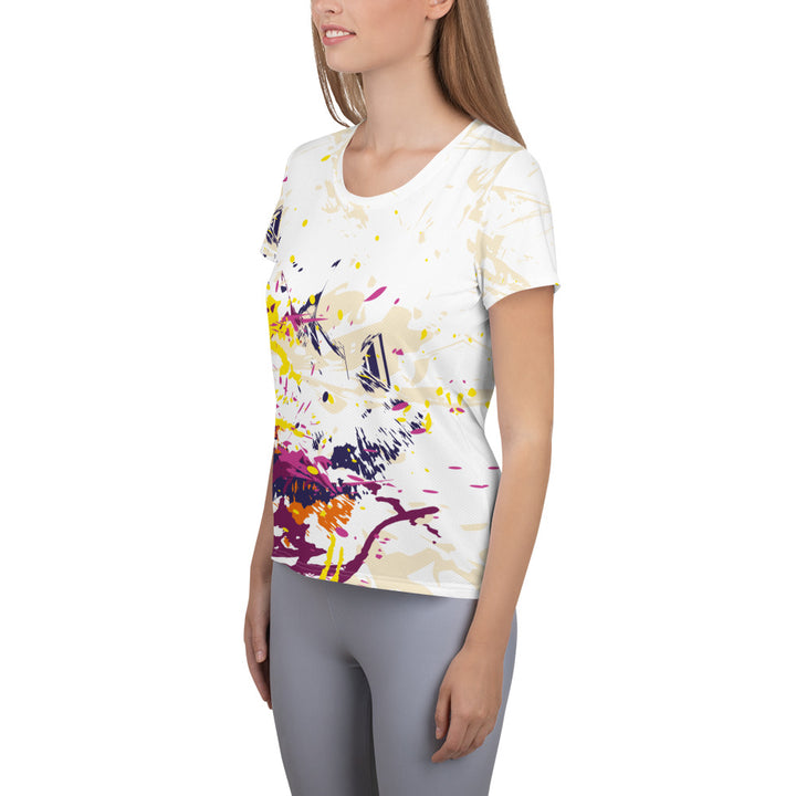 Women's Athletic T-shirt - White-Purple Burst