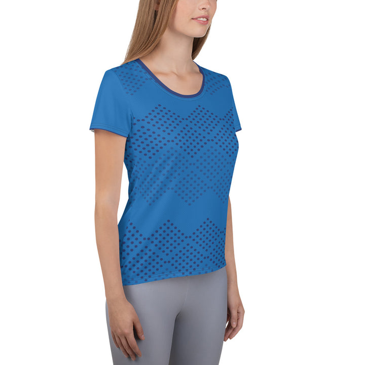 Women's Athletic T-shirt - Blue-Black Points