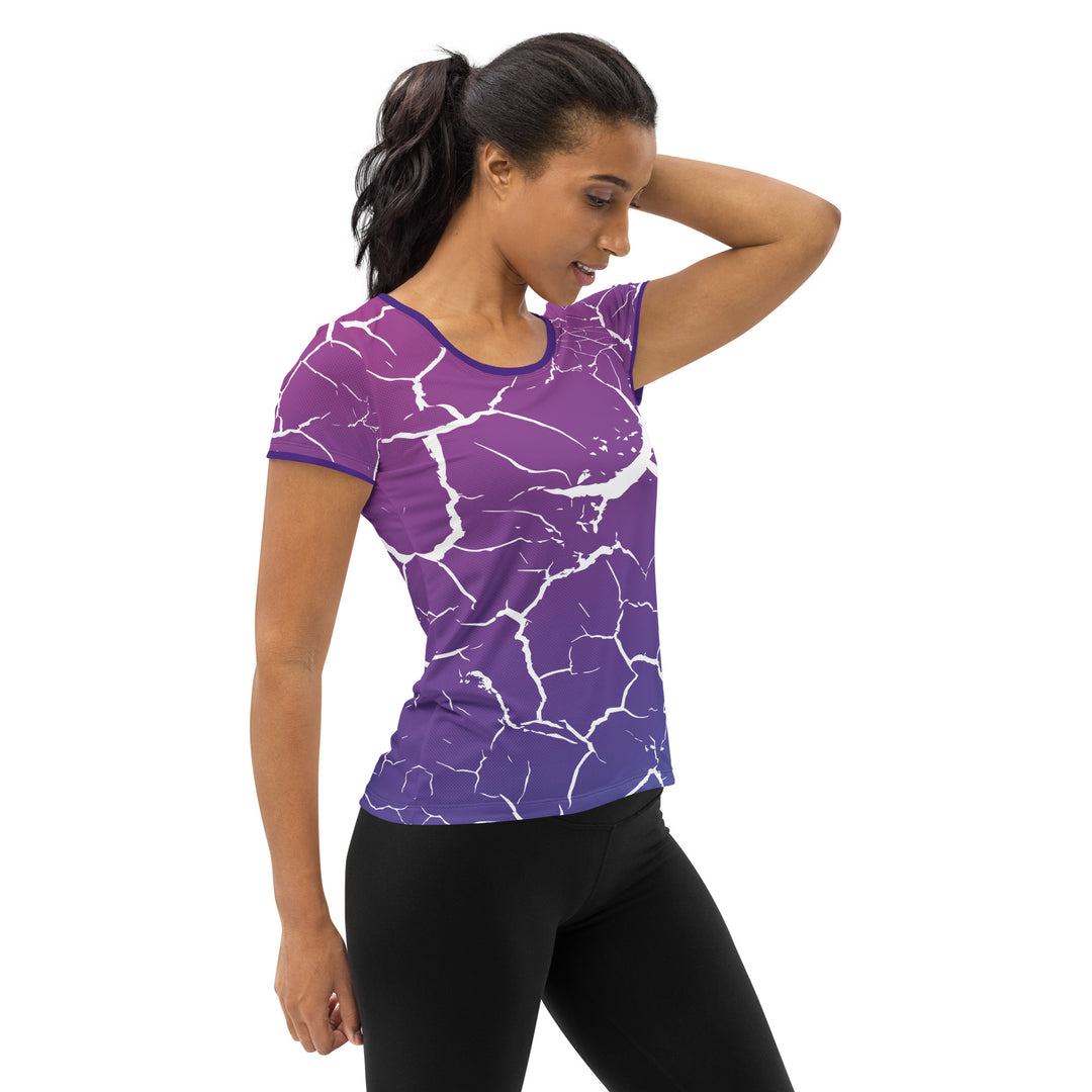 Women's Athletic T-shirt - Purple-White Desert